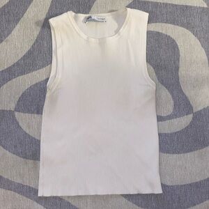 White Ribbed Tank